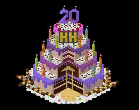 Birthday Builds In Minecraft, 20th Birthday Cake, Habbo Hotel, 20 Birthday Cake, Pixel Art Landscape, Pony Creator, 20th Birthday, Minecraft Skin, Hotel Rooms