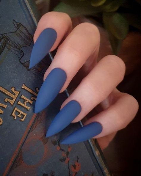 Indigo Blue Nails, Long Almond Nails, Wow Nails, Bohemian Fall, Pretty Nail Art, New Year's Nails, The Bohemian, Fire Nails, Classy Nails