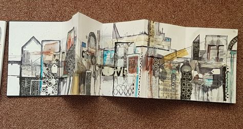 In the city… concertina sketchbook class with Karen Stamper – Inky fingered Cat Accordian Book, Great Dixter, Concertina Book, Handmade Sketchbook, Accordion Book, Sketchbook Drawings, Artist Sketchbook, Sketchbook Pages, Sketch Inspiration