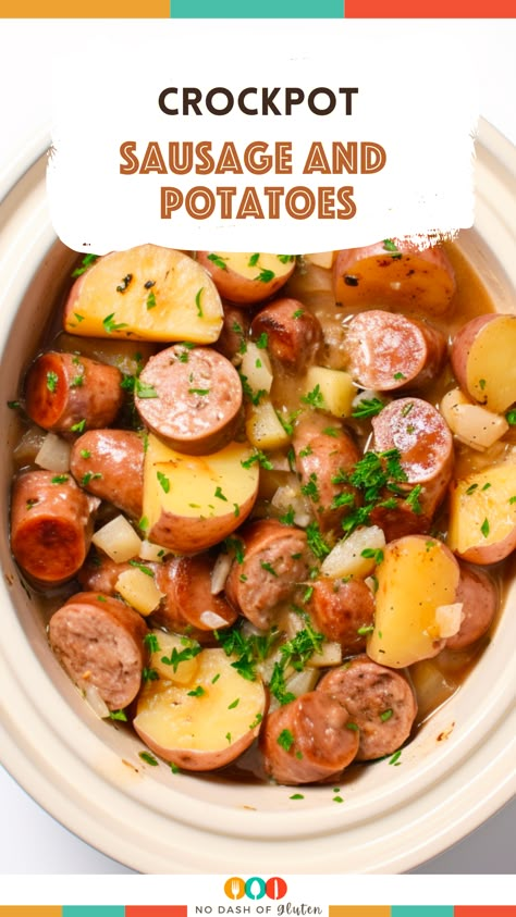 Crock Pot Smoked Sausage And Potatoes, Potatoes Sausage Crockpot, Frozen Sausage Crockpot Recipes, Cajun Sausage And Potatoes Crockpot, Potato And Sausage Recipes Slow Cooker, Polish Sausage And Sweet Potato Recipes, Easy Crockpot Sausage Recipes, Slow Cooker Andouille Sausage Recipes, Smoked Sausage Potatoes Crockpot