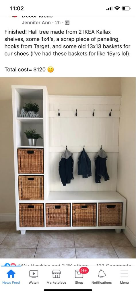 Built In Drop Zone, Home Drop Zone, Small Drop Zone, Diy Drop Zone, Drop Zone Entryway, Drop Zone Ideas Entryway, Ikea Hall, Entryway Drop Zone, Ikea Mud Room