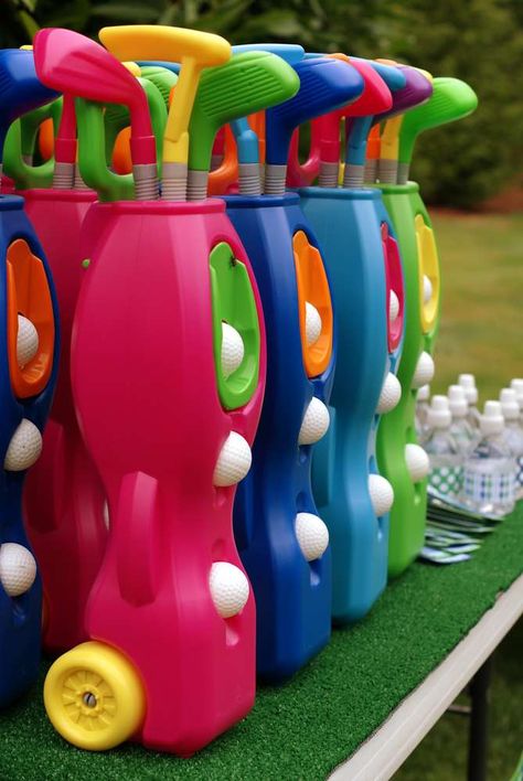 Gage is FORE...and a half! | CatchMyParty.com Golf Birthday Party Ideas, Mini Golf Birthday Party, Masters Party, Salad Watermelon, Double Birthday Parties, Birthday Golf, Lincoln Birthday, 60 Birthday, Golf Birthday Party