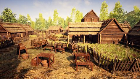 ArtStation - Valhaven - Fantasy Medieval Village, Jordon Lee Village Games, Medieval Peasant, Conan Exiles, Viking House, Viking Village, Fantasy Village, Fantasy Collection, Medieval Life, My Fantasy World