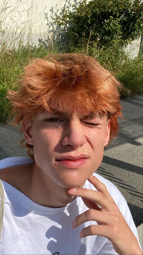 Strawberry Blonde Hair Men, Orange Dyed Hair, Ginger Boys, Ginger Hair Dyed, Reddish Hair, Red Hair Men, Dyed Red Hair, Summer Board