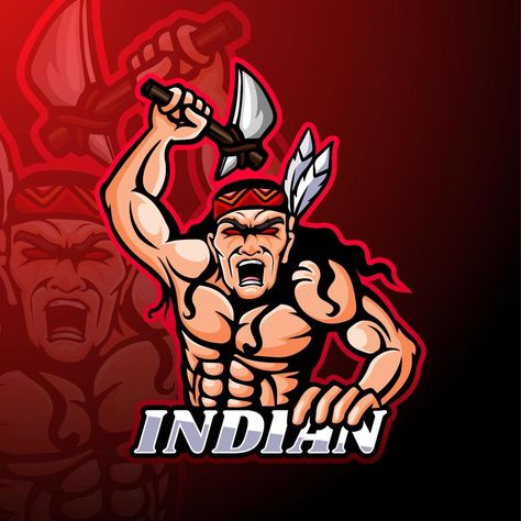 Indian esport logo mascot design Indian Mascot, Logo Mascot, Mascot Logo, Mascot Design, Indiana, Vector Art, Vector Free, Royalty, Royalty Free