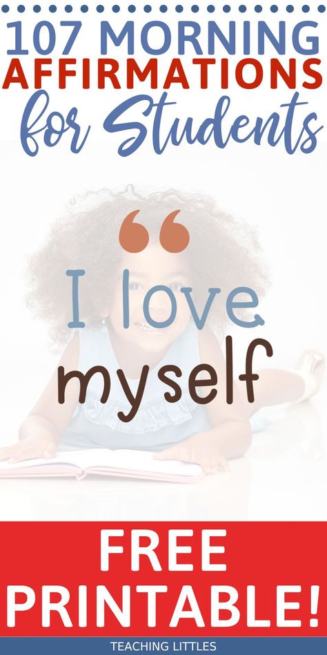 Morning affirmations build confidence and self-awareness for students. Affirmations give students a sense of confidence that comes from within, which is so important to have. Student Affirmations, Affirmations For Students, Preschool Curriculum, Morning Affirmations, Build Confidence, Teaching Preschool, Start The Day, Confidence Building, Self Awareness