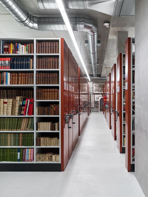 Gallery of City Archive Delft / Office Winhov+ Gottlieb Paludan Architects - 5 Archive Room, Moving Walls, Storage Room Organization, Office Space Design, Paper Storage, Interior Architect, Office Interior, Shop Interior Design, Shop Interior