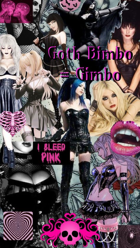 Bimbocore Icon Black, Bimbocore Aesthetic Wallpaper, Gothic Bimbocore Outfits, Gothic Barbie Aesthetic, Emo Bimbocore Outfits, Bimbocore Goth, Goth Bimbocore Outfits, Goth Barbie Aesthetic, Brooke Aesthetic