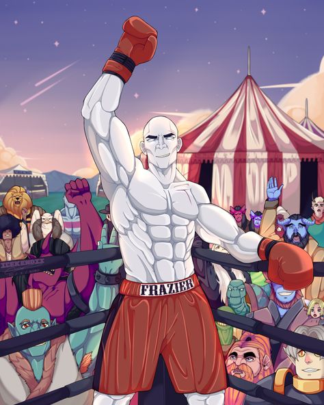 ArtStation - [DnD Com] Frazier, The Goliath Champ Boxer Dnd Character, Boxing Trunks, My Character, Blue Eyed, The Race, Dnd Characters, Black Stripes, Blue Eyes, Boxing