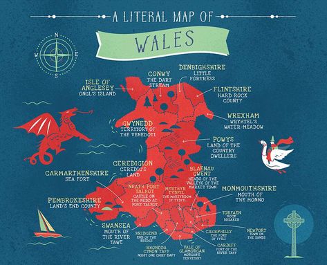 Fascinating maps reveal the literal translation of every county in the UK Map Of Wales, Welsh Ancestry, British Isles Map, Genealogy Map, Map Of Great Britain, Wales Map, Map Of Britain, Counties Of England, English History