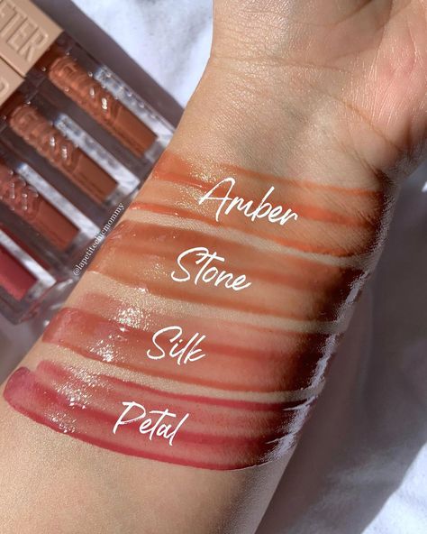 •leslie• on Instagram: “Swatches of @maybelline Lifter Glosses part 2. These are the ones with more opaque base. Amber has glossed my lips recently, I’m obsessed…” Maybelline Lifter Gloss Amber, Lifter Gloss Swatches, Maybelline Lifter Gloss Swatches, Gloss Maybelline, Maybelline Lifter Gloss, Maybelline Lifter, Lifter Gloss, Maybelline Lip, Maybelline Lipstick