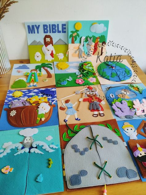 Felt Bible Characters, Bible Story Quiet Book Patterns, Christian Quiet Book, Bible Busy Book, Church Kids Activities, Bible Toys, Lds Quiet Book, Quiet Book Ideas, Felt Nativity