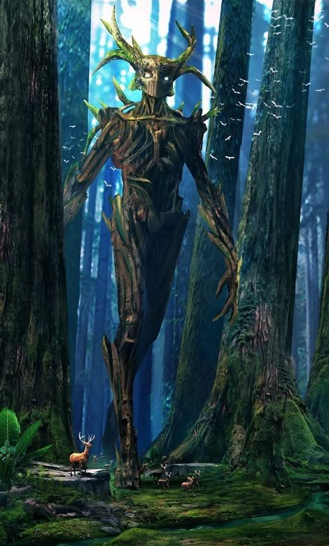 Character Paintings, Forest Guardian, Tree Monster, Plant Monster, Fantasy Tree, Forest Spirit, Fantasy Forest, Forest Creatures, Dungeons And Dragons Characters