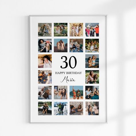 Happy Birthday Maria, Number Photo Collage, Happy Birthday Elizabeth, 18th Birthday Decorations, Birthday Photo Collage, 40th Birthday Gifts For Women, Collage Foto, Collage Gift, 30th Birthday Decorations