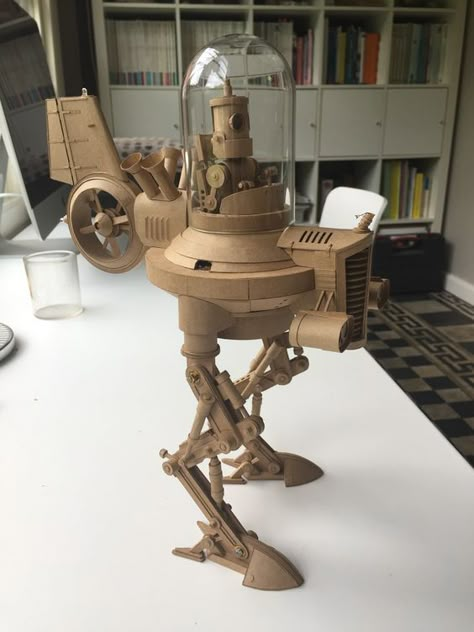 Wood Crafts For Kids, Cardboard Robot, Cardboard Model, Robot Sculpture, Laser Cut Wood Crafts, Cardboard Sculpture, Arte Robot, 3d Modelle, Cardboard Art