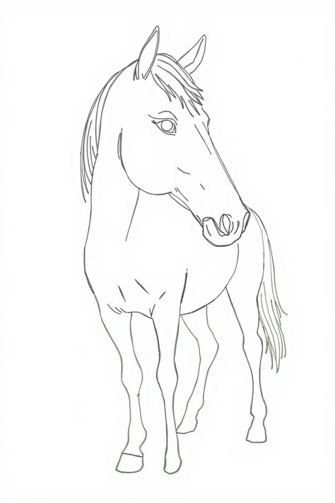 Check Out This Simple Horse Line Drawing & 12+ Other Horse Drawing Ideas! #drawing #drawingideas Horse Line Drawing, Horse Drawing Ideas, Horse Doodle, Volleyball Drawing, Equine Artwork, Shark Drawing, Beach Drawing, Fire Drawing, Pumpkin Drawing