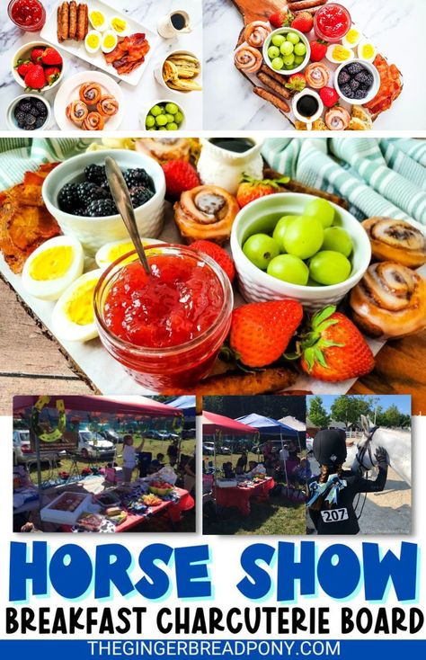 Horse Show Snacks, Horse Show Food Ideas, Breakfast Grazing Board, Charcuterie Breakfast, Breakfast Charcuterie Board, Breakfast Charcuterie, Tailgate Ideas, Breakfast Party Foods, Diy Menu