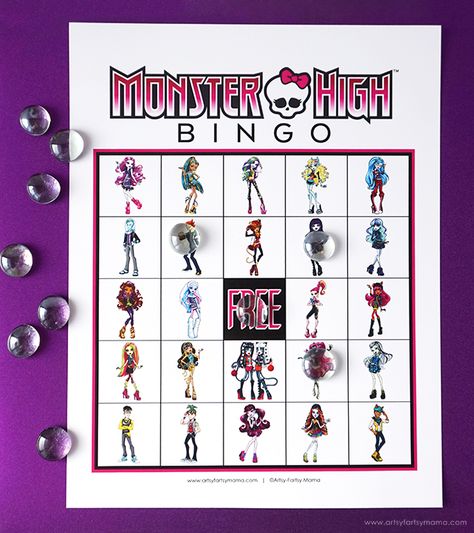 Download and print Free Printable Monster High Bingo to play at parties and just for fun! #monsterhigh #printable #freeprintable #partygames #bingo #kids #kidsactivities #kidsparty Monster High Templates, Monster High Party Ideas, Monster High Pyjama Party, Monster High Birthday Party Ideas Diy Free Printables, Monster High Birthday Invitations, Monster High Party Games, Monster High Printables, Monster High Crafts, Monster High School