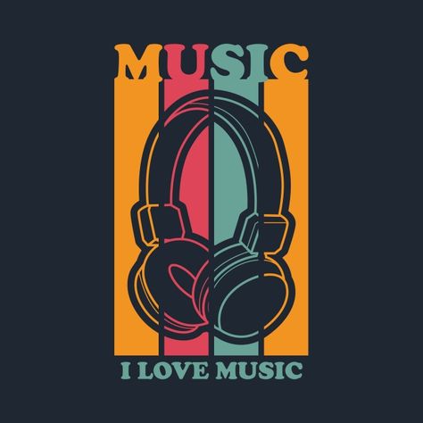 Logos Retro, Music Logo Design, T Shirt Logo Design, Desain Editorial, Shirt Logo Design, Music Illustration, Vintage Poster Design, Tshirt Design Inspiration, Retro Vector