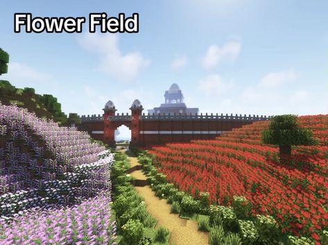 Flower Field Minecraft, Buildings In Minecraft, Minecraft Garden, Rumah Minecraft Sederhana, Minecraft Structures, Minecraft House Plans, Minecraft Farm, Bangunan Minecraft, Minecraft Cottage