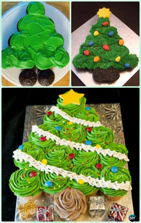 Christmas Tree Pull Apart, Christmas Cupcake Cake, Pull Apart Cupcake, Flat Christmas Tree, Cake Design Ideas, Pull Apart Cupcake Cake, Pull Apart Cake, Pull Apart Cupcakes, Preppy Kitchen