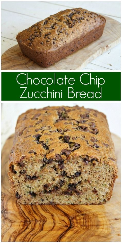 Chocolate Chip Zucchini Bread recipe from RecipeGirl.com #chocolate #chip #chocolatechip #zucchini #bread #zucchinibread #summer #recipe #RecipeGirl Easy Zucchini Bread Recipes, Moist Zucchini Bread, Breakfast Chocolate, Easy Zucchini Bread, Best Zucchini Bread, Chocolate Chip Zucchini Bread, Quick Bread Recipes Easy, Zucchini Bread Recipe, Easy Zucchini