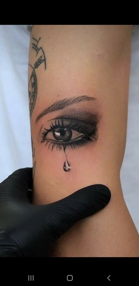 Eye Behind Ear Tattoo, Tattoo Of Eyes For Women, Edgy Tattoo For Women, Under Eye Tattoo, Mermaid Sleeve Tattoos, Hair 2025, Eye Tattoos, Back Of Arm Tattoo, Basic Tattoos