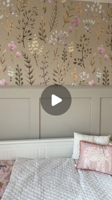 Michelle Barratt on Instagram: "Come and decorate with us. 

We decided to upgrade our nearly 11 year olds bedroom. We chose @peel.and.paper (AD/GIFTED) to add the classic, pretty grown up style to her room. We chose the wallpaper Rosanna which we customised to the pallet we chose. 

We then added panelling and painted. 

Let me know what you think below ⬇️ 

Follow along for more. 

#DIY #diyprojects #diyhomedecor #diypanelling #diywallpanelling #diywallpaper #wallpaper #wallpaperdecor #peelandpaper #wallpaperdecor #diyideas #diydecor #decor #homedecoration #girlsroom #girlsroomdecor #girlshomedesign #girls bedroom decor" Paneling With Wallpaper, Panelling With Wallpaper, Bedroom Paneling, 15 Wallpaper, Beautiful Bedroom Colors, Images Of Flowers, Rosé Theme, Border Wall, Chic Wallpaper