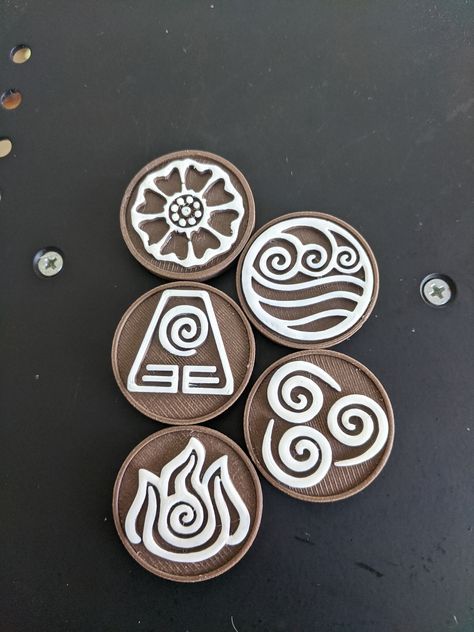 Avatar Elements, Avatar Legend Of Aang, Best Cartoons Ever, Clay Magnets, Diy Air Dry Clay, Kiki's Delivery Service, White Lotus, Magnet Set, Cute Doodle Art