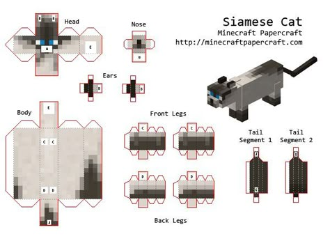 Cat Minecraft, Papercraft Minecraft Skin, Minecraft Templates, Minecraft Printables, Cat Template, Minecraft Blocks, Bangunan Minecraft, Diy Minecraft, Minecraft Mobs