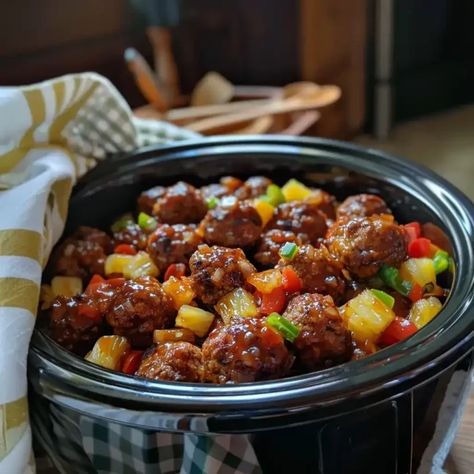 Crockpot Hawaiian Meatballs - Better Homebase Crockpot Hawaiian Meatballs, Street Corn Salad Recipe, Chopped Cheese Sandwich, Mexican Street Corn Salad Recipe, Meatballs Crockpot, Hawaiian Meatballs, Street Corn Salad, Meatball Recipes Crockpot, Beef Recipe Instant Pot