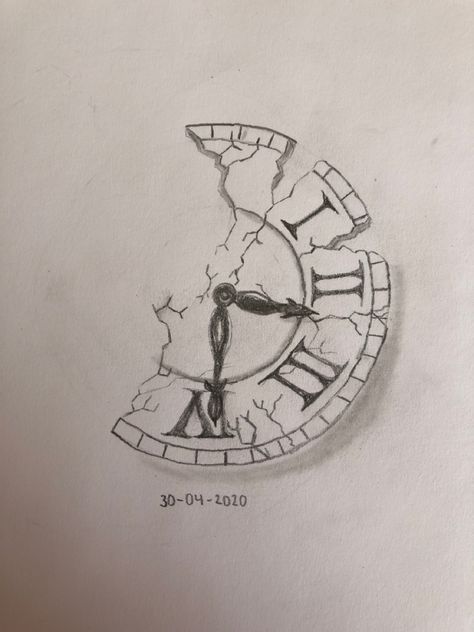 Old Clocks Drawing, Ancient Clock Drawing, Broken Clock Sketch, Melting Clock Drawing, History Drawing, Clock Drawing, Broken Clock, Watch Sketch, Wizard Tattoo