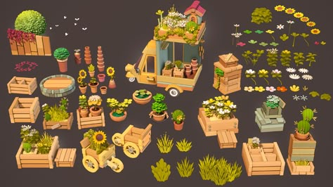 Huts... and other stuff :D on Behance Props Concept, Environment Props, Farm Games, Casual Art, Low Poly Art, Design Landscape, Game Concept Art, Game Concept, Game Inspiration