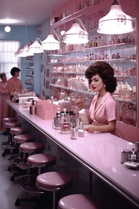 50s Salon Aesthetic, 1950s Salon, 1950s Branding, 50s Room Aesthetic, Retro 50s Aesthetic, Retro Glam Aesthetic, 1950s Housewife Aesthetic, 50’s Aesthetic, 1950s Beauty