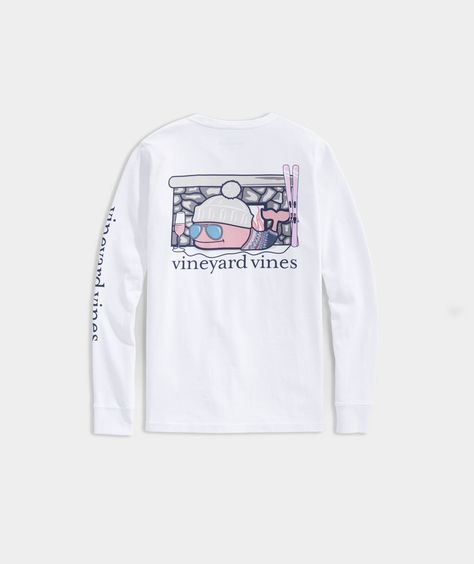 Shop Apres Ski Whale Long-Sleeve Pocket Tee at vineyard vines Vineyard Vines Long Sleeve, Smart Gift, Classic Clothing, Ski Season, White Caps, Long Day, Pocket Tshirt, Classic Outfits, Pocket Tee