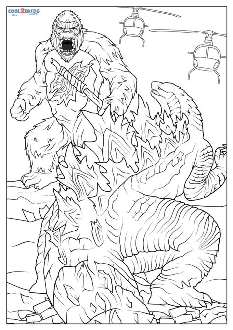 Free Printable Godzilla vs. Kong Coloring Pages For Kids Godzilla Quilt Pattern, Godzilla Coloring Pages Free Printable, Godzilla Printables, Shin Godzilla Art, Reptilian Monster, Draw Godzilla, Godzilla Coloring Pages, Godzilla Art, Shin Godzilla