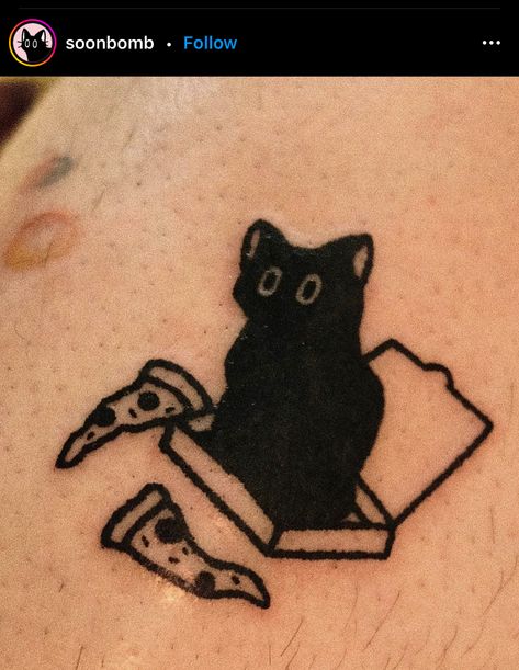 Skateboard Cat Tattoo, Masculine Cat Tattoo, Emo Tattoos, Matching Friend Tattoos, Cartoon Tattoo, Funky Tattoos, Saved Tattoo, Black Cat Tattoos, Cat Tattoos