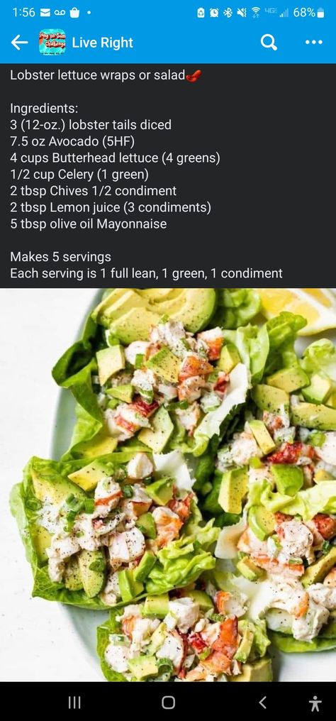 Olive Oil Mayonnaise, Lean Green Recipes, Optavia Lean And Green, Green Recipes, Lobster Tails, Lean And Green, Lettuce Wraps, Greens Recipe, Salad Ingredients