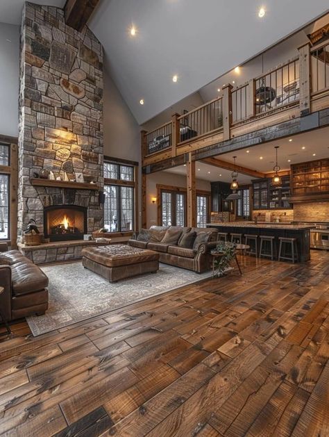 Rustic Living Rooms, Barn House Design, Farmhouse Kitchens, Dream Life House, Modern Rustic Homes, By The Fireplace, Farmhouse Style House Plans, Rustic Home Design, Western Homes