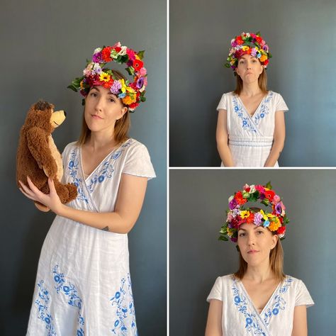 May Queen Halloween Costume, Diy Midsommar Costume, May Queen Costume Midsommar, Flower Crown Costume Halloween, Halloween Costumes Midsommar, Dani Midsommar Costume, May Queen Midsommar Costume, Feminist Halloween Costume, Midsommar Cosplay