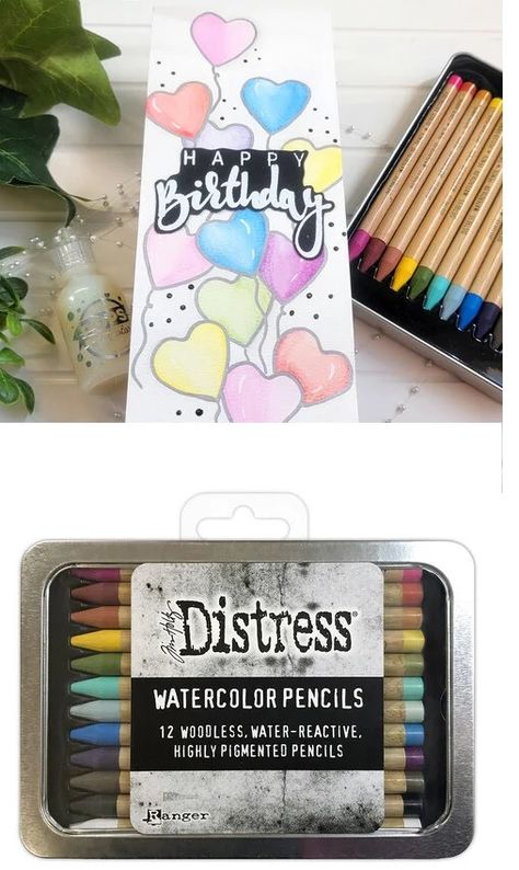 Tim Holtz Distress Watercolor Pencils, Tim Holtz Watercolor Pencils, Distress Watercolor Pencils, Tim Holtz Tutorials, Watercolor Crayons, Watercolour Challenge, Water Color Pencils, Tim Holtz Crafts, Perfect Pearls