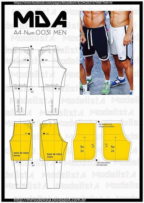 Celana Boxer, Men Pants Pattern, Pola Rok, Sewing Men, Mens Sewing Patterns, Trouser Pattern, Sewing Pants, Shorts Pattern, Kampot