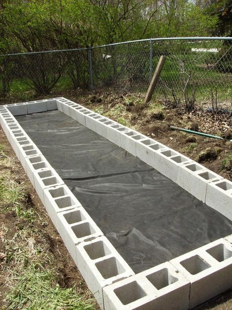 DIY Cinder Block Raised Garden Bed | The Owner-Builder Network Cinder Block Raised Garden Bed, Cinder Block Raised Garden, Plant Border, Backyard Garden Layout, Cinder Blocks, نباتات منزلية, Diy Raised Garden, Victory Garden, Cinder Block