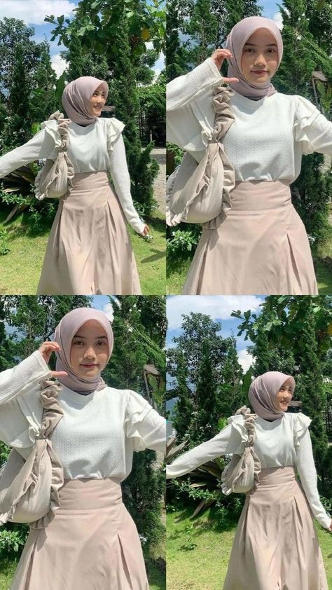 Outfit Kuliah Hijab, Ootd Korean Style Hijab, Style Hijab Casual, Korean Style Hijab, Ootd Korean Style, Outfit Hijab Casual, Rok Outfit, Outfit Korean Style, Style Hijab