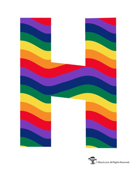 Rainbow Letter H | Woo! Jr. Kids Activities Rainbow Alphabet, Rainbow Bubbles, Printable Alphabet Letters, Graffiti Lettering Fonts, Printable Alphabet, Paralympic Games, Pola Sulam, Letter H, Alphabet Coloring