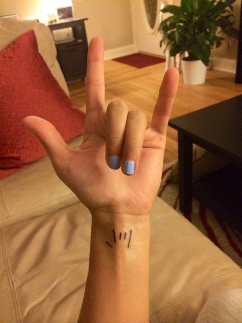 "I love you" sign language tattoo. I would move the thumb in to make it a rock n roll symbol <3 I Love You Finger Sign, I Love You Symbol, Love Needs No Words Tattoo, I Love You Hand Tattoo, I Love You Hand Sign, I Love You Symbol Tattoo, Rock Sign Tattoo, I Love You Sign Tattoo, I Love You Hand Sign Tattoo