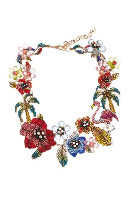 Eye Candy Los Angeles | Flora & Fauna Crystal Bib Necklace | Nordstrom Rack Statement Bead Necklace, Lilly Pad, Beadwork Necklace, Statement Collar Necklace, Flora Fauna, Bib Necklaces, Cluster Necklace, Product Ideas, Necklace Size