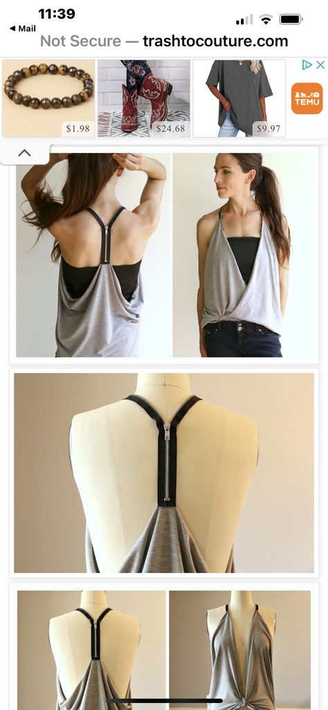 Diy Backless Shirt, Diy T Shirt Ideas, Sewing Clothes Refashion, Diy Clothes Tops, Umgestaltete Shirts, Cut Shirt Designs, Trash To Couture, Diy Cut Shirts, Diy Summer Clothes