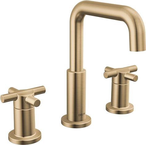 Delta Faucet Nicoli Widespread Bathroom Faucet 3 Hole, Gold Bathroom Faucet, 2 Handle Bathroom Faucet, Bathroom Sink Faucet, Drain Assembly, Champagne Bronze 35894LF-CZ - Amazon.com Delta Nicoli, Champagne Bronze Bathroom, Delta Champagne Bronze, Gold Bathroom Faucet, Plastic Pop, Shower Faucet Sets, Widespread Bathroom Faucet, Gold Bathroom, Delta Faucets