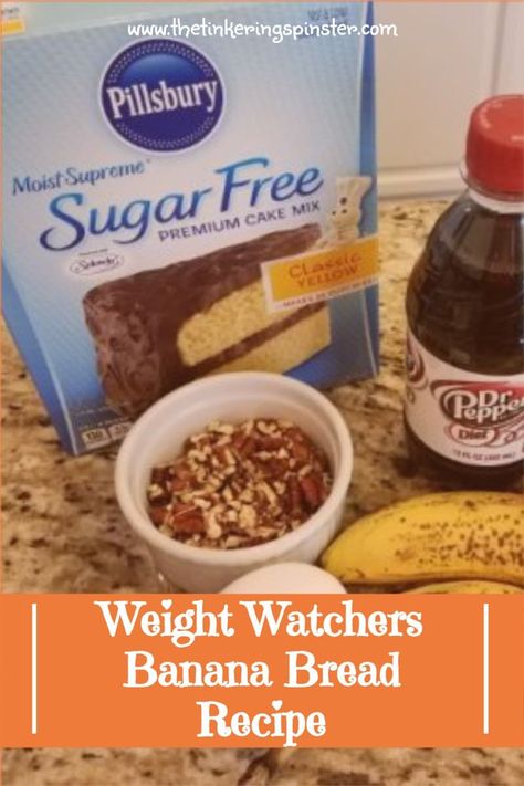 Weight Watchers Banana Bread, Weight Watchers Cake, Weight Watchers Food Points, Sugar Free Banana Bread, Weight Watchers Meal Plans, Sugar Free Baking, Sugar Free Recipes Desserts, Weight Watchers Snacks, Weight Watchers Recipes Desserts